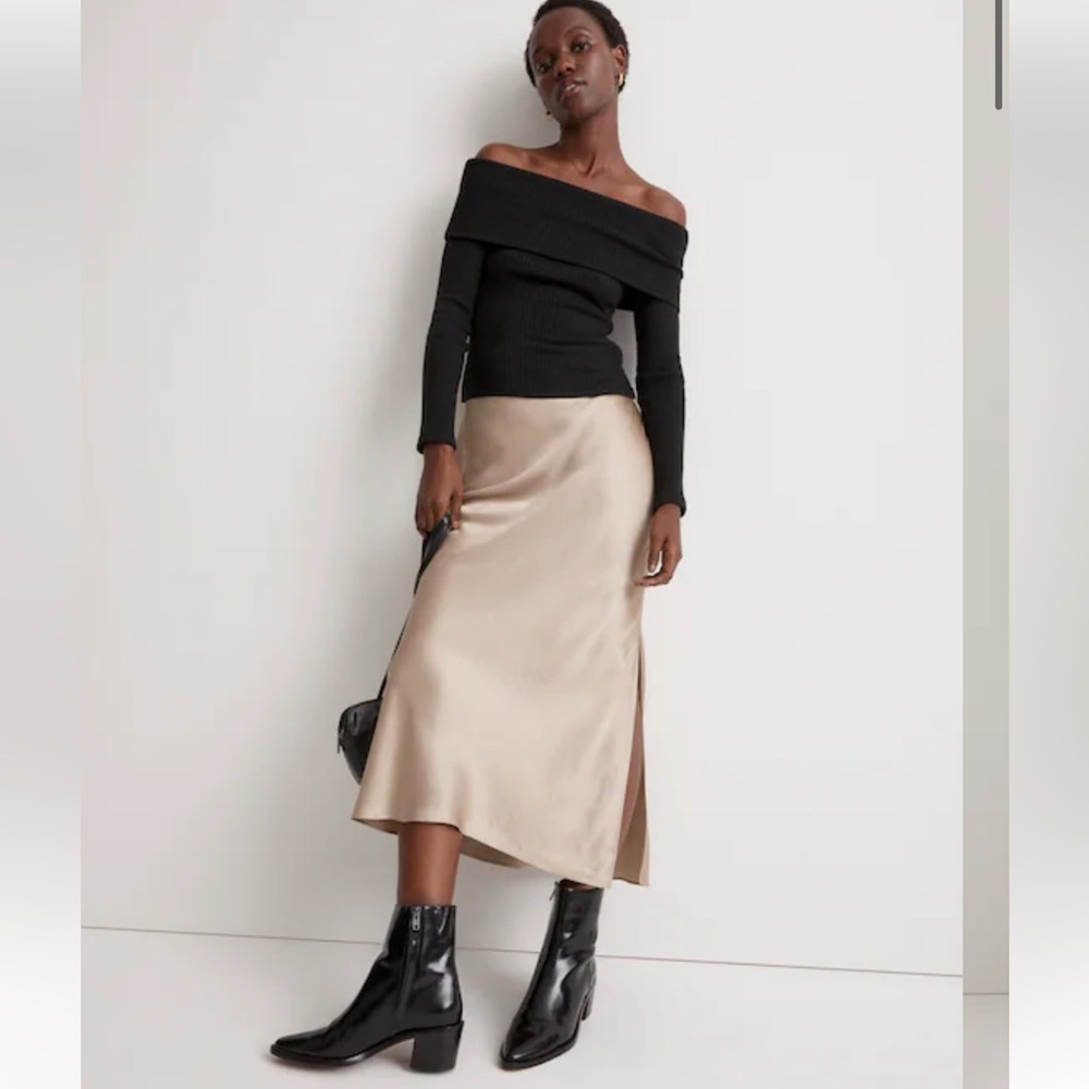 Madewell Satin Maxi Slip Skirt